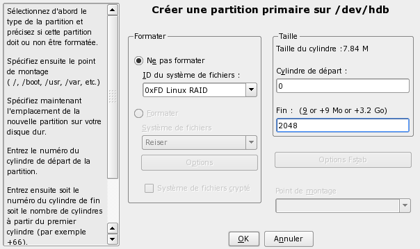 YAST - first partition creation