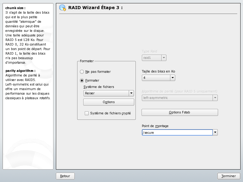 YAST - format the RAID array