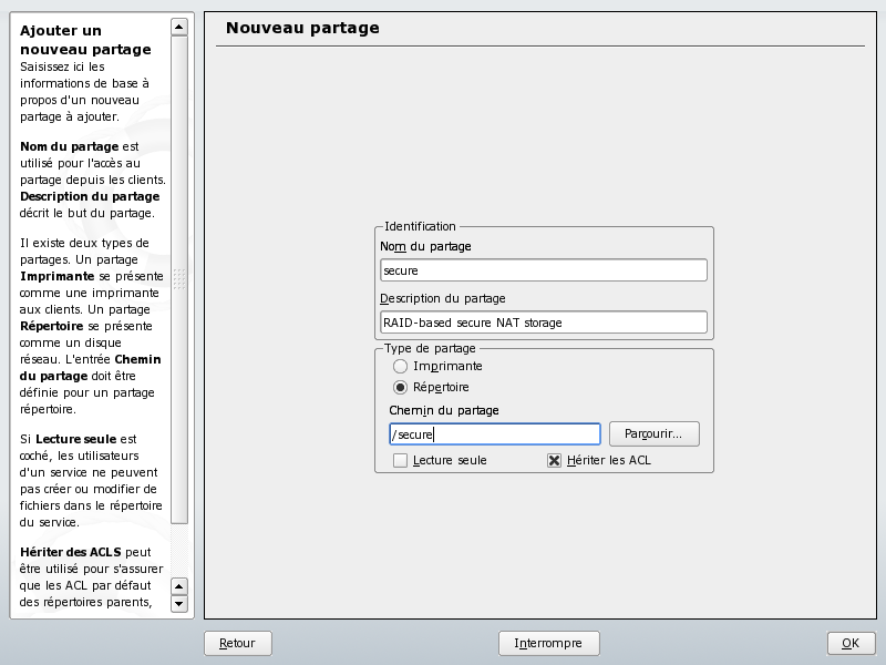 YAST - sharing RAID array on SMB